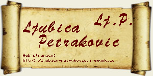 Ljubica Petraković vizit kartica